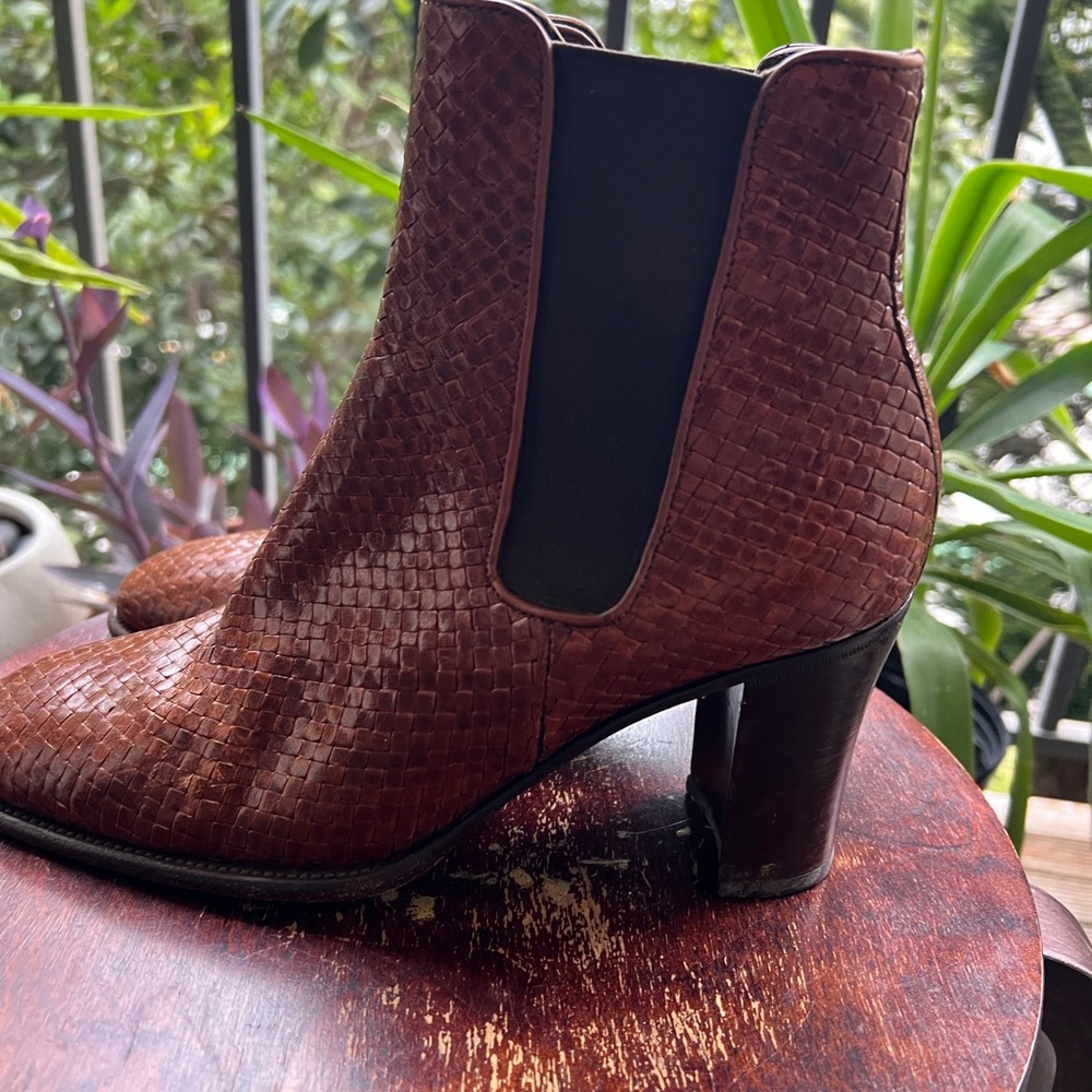 Stephane Kelian Brown Woven Heeled Boots - Picture 2 of 5